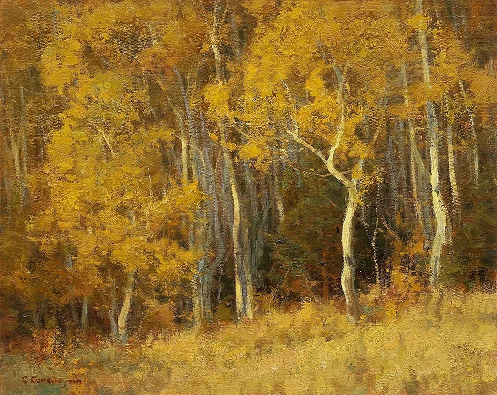 Clyde Aspevig, Aspens (Trembles), huile, 16×20 in.
