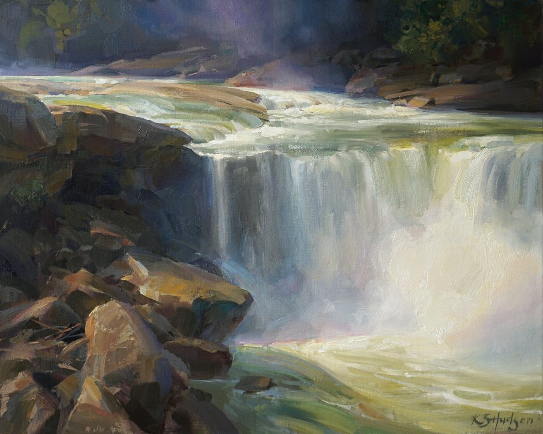 Kathleen B. Hudson, Morning Light on Cumberland Falls