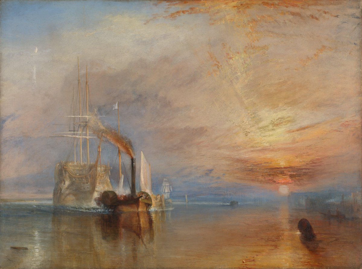 J.M.W. Turner, The Fighting Temeraire, 1839. Oil on canvas. The National Gallery, London. Via Wikimedia Commons, public domain.
