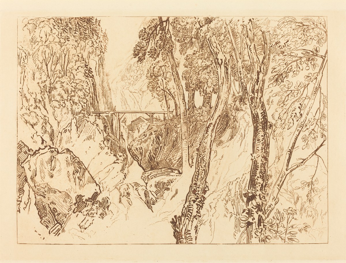 J.M.W. Turner (design), etched and engraved by Henry Dawe, Mill near the Grand Chartreuse, Liber Studiorum plate 54, published 1 January 1816. Etching and mezzotint. National Gallery of Art, Washington, public domain (CC0). The original watercolour (c.1812–15) is at Tate.