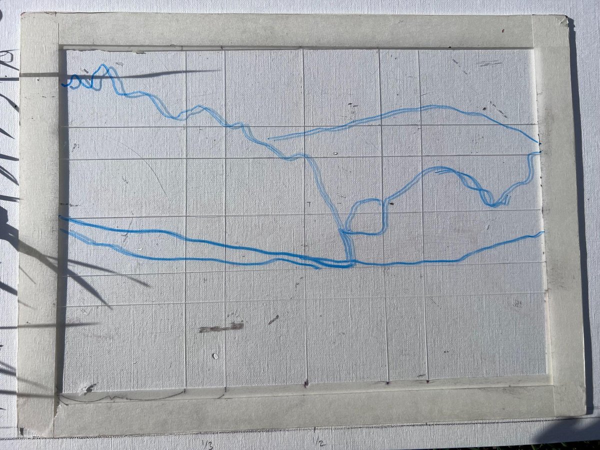 Reference marks drawn on the plexiglass.